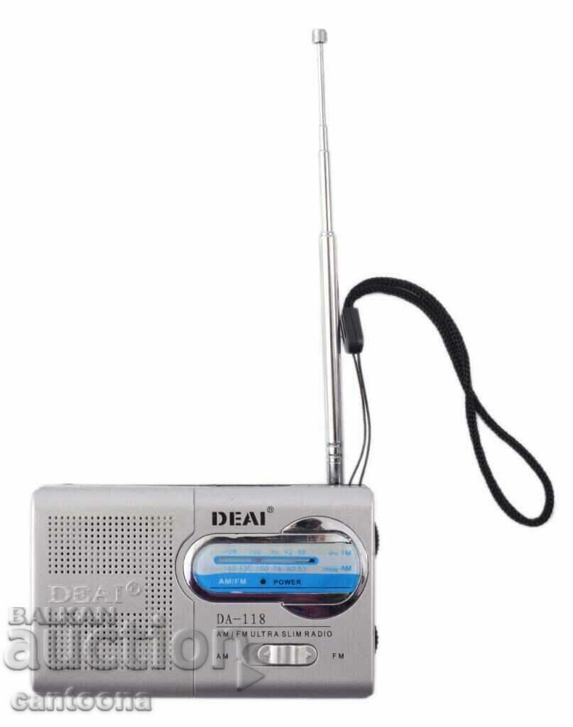 Μίνι ραδιόφωνο DA119 AM/FM, ενσωματωμένο ηχείο
