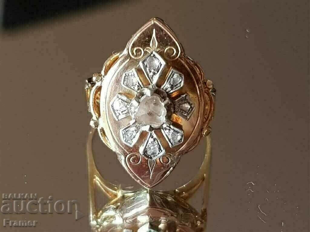 Auction 18K GOLD with DIAMONDS OLD SPAIN elegant ring Auction 18K GOLD with DIAMONDS OLD SPAIN elegant ring