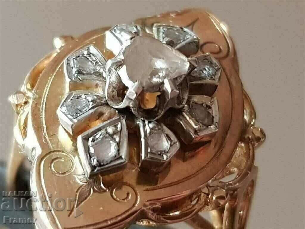 18K GOLD with DIAMONDS OLD SPAIN elegant ring - 6 18K GOLD with DIAMONDS OLD SPAIN elegant ring - 6