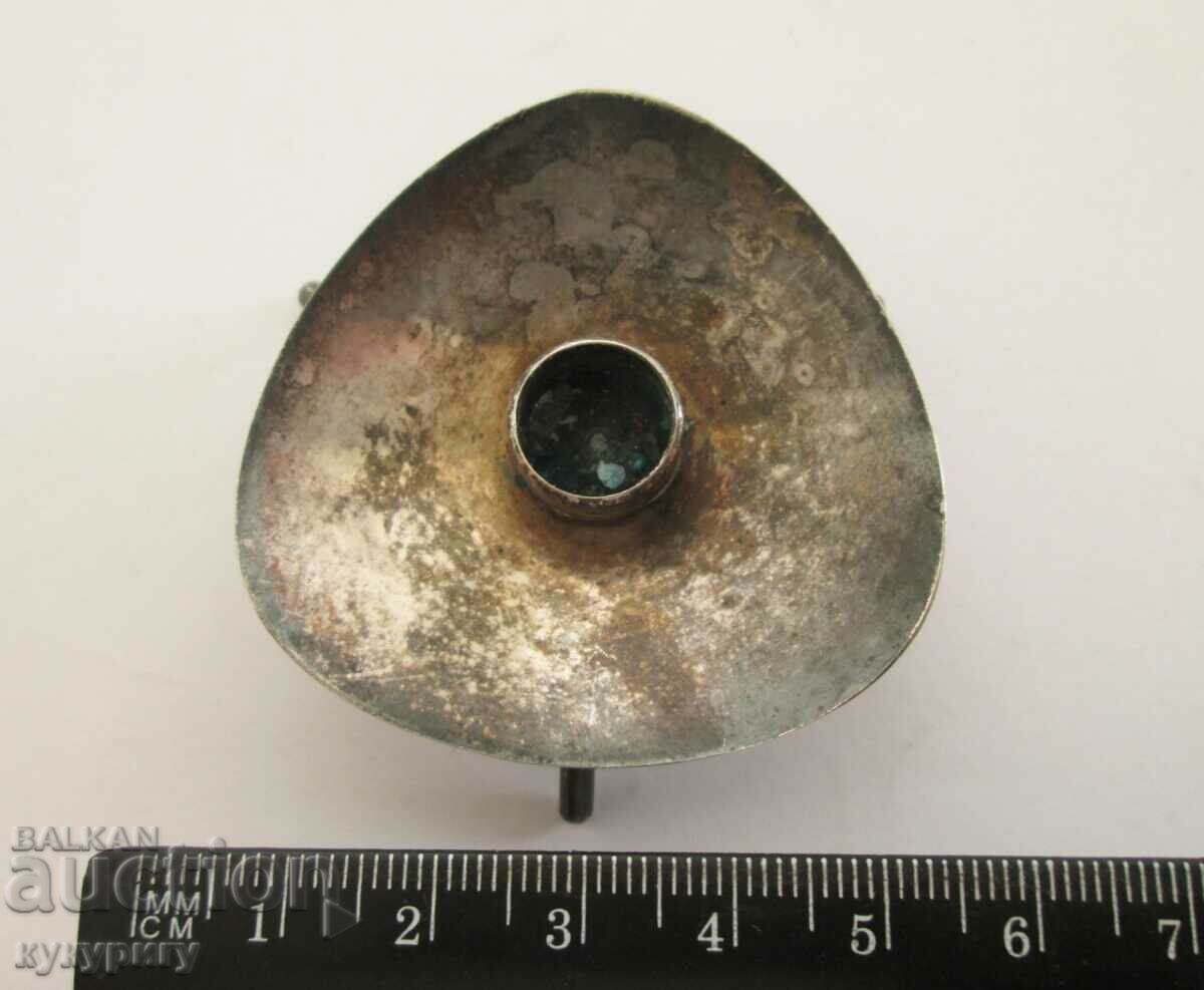 Sfeșnic vechi de mic autor suedez, placat cu argint - 5