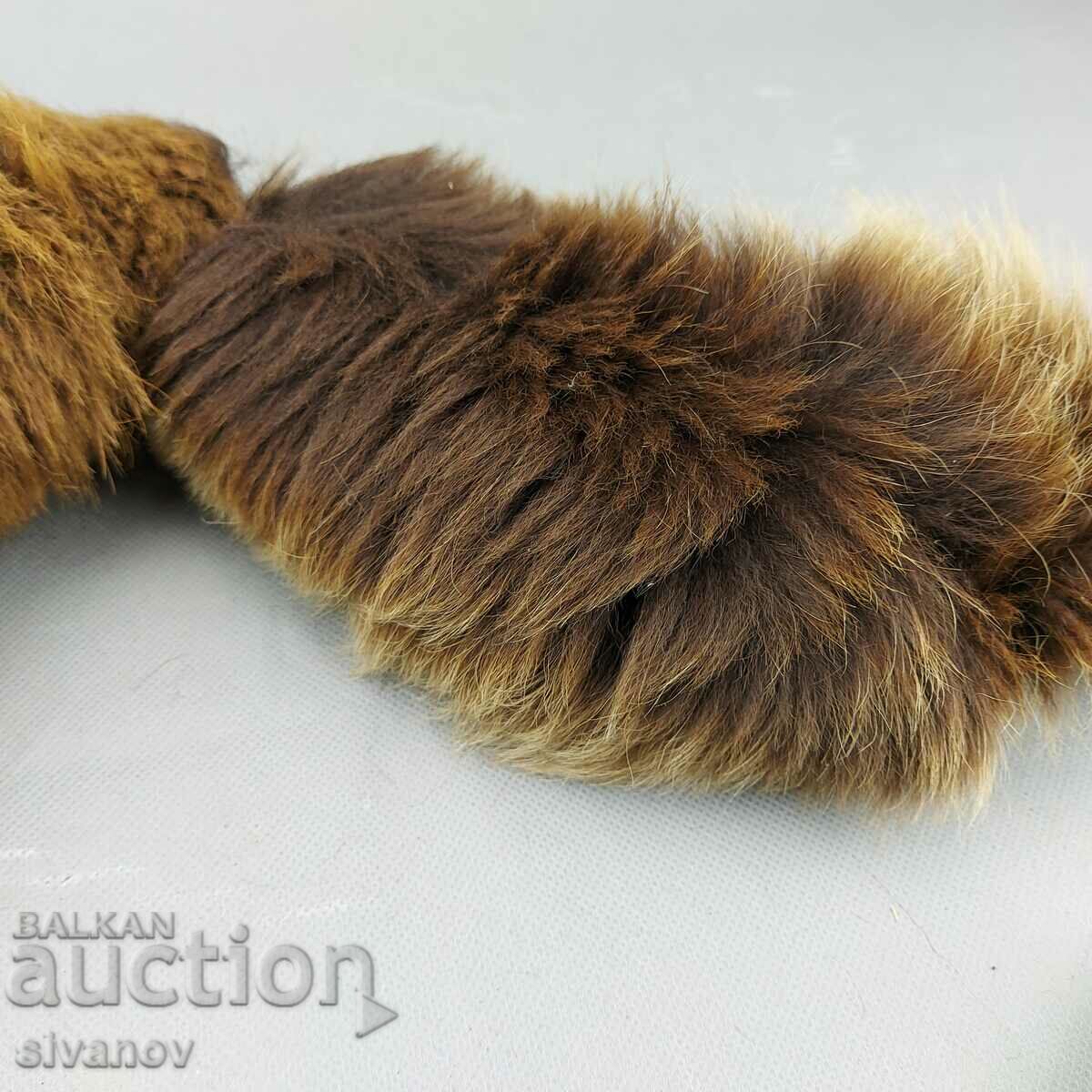 Old fox fur leather collar #0287 - 6 Old fox fur leather collar #0287 - 6