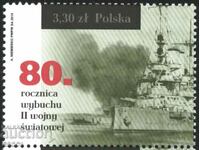 Clean stamp WW2 Ship 2019 from Poland