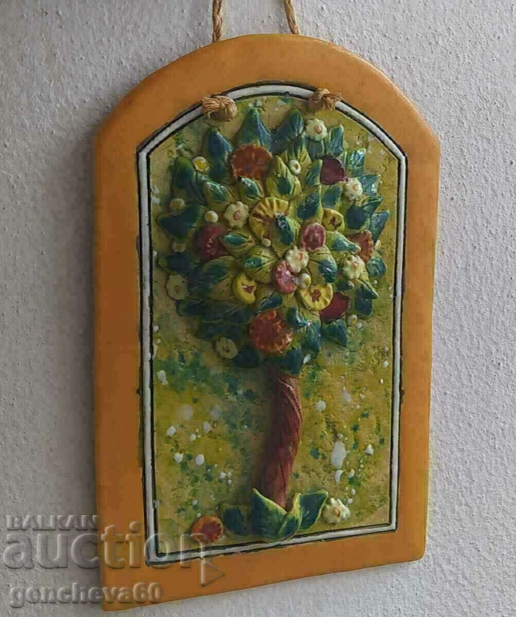 Author's embossed terracotta plate, stamp with price 25.00 BGN | € 12.78 Author's embossed terracotta plate, stamp with price 25.00 BGN | € 12.78
