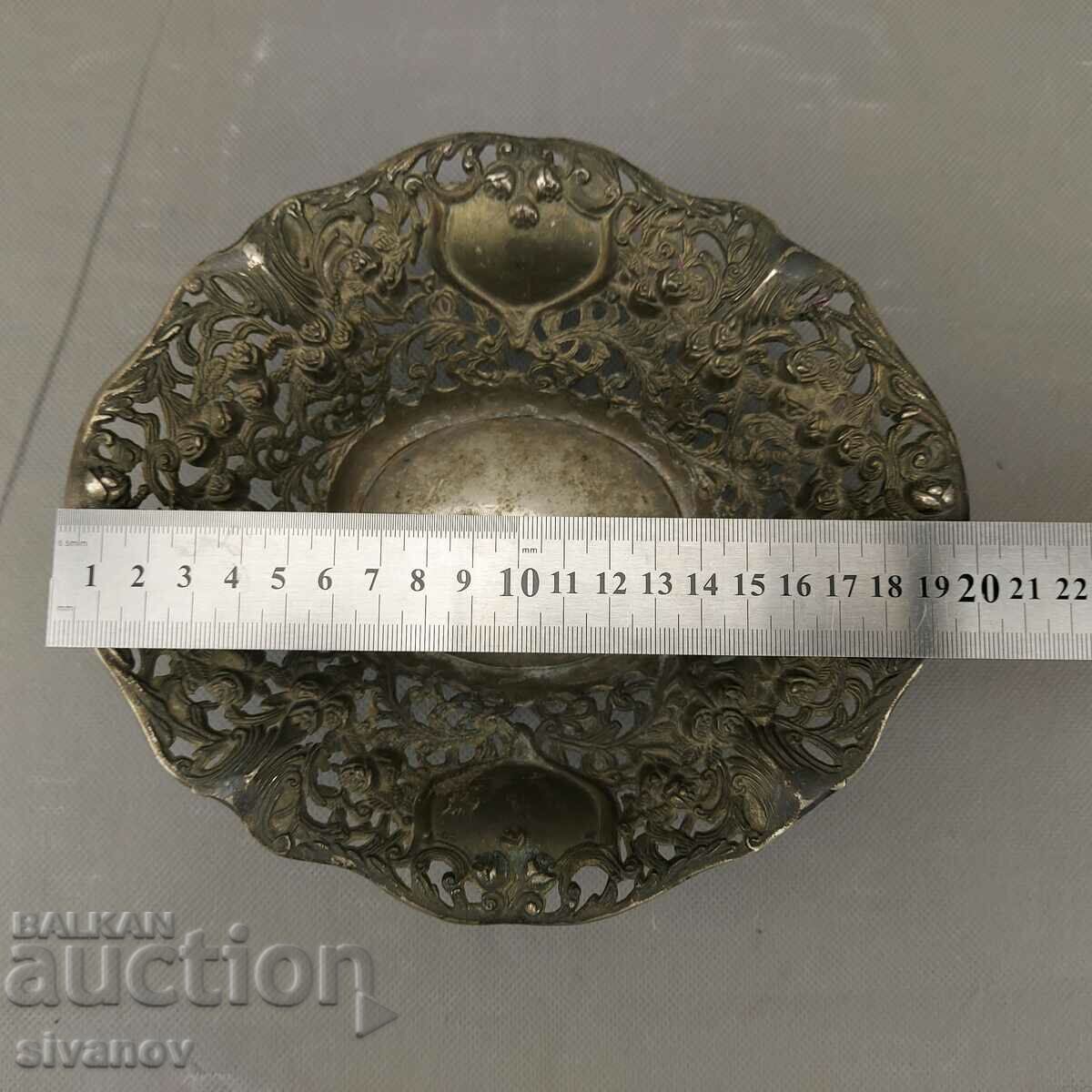 Old metal fruit bowl #0367 - 5