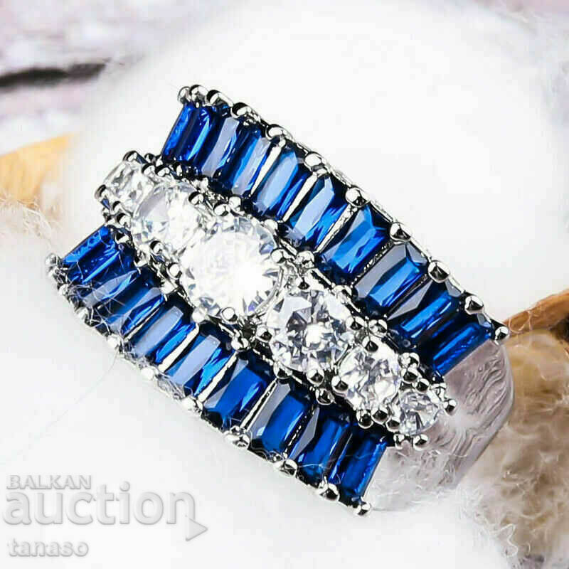 Ring with blue zircons with price € 19.00 | 37.16 BGN Ring with blue zircons with price € 19.00 | 37.16 BGN