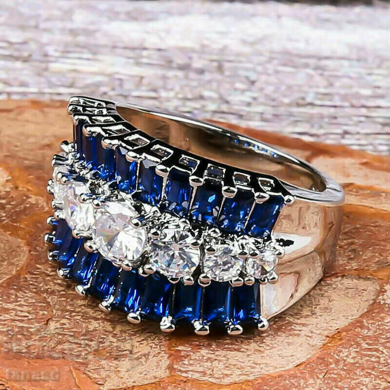 Delivery of Ring with blue zircon, silver 925 Delivery of Ring with blue zircon, silver 925