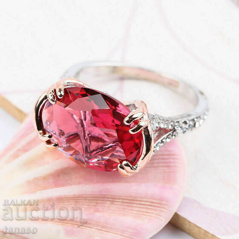 Δημοπρασία Δαχτυλίδι με κόκκινο ζιργκόν, επιχρυσωμένο Δημοπρασία Δαχτυλίδι με κόκκινο ζιργκόν, επιχρυσωμένο