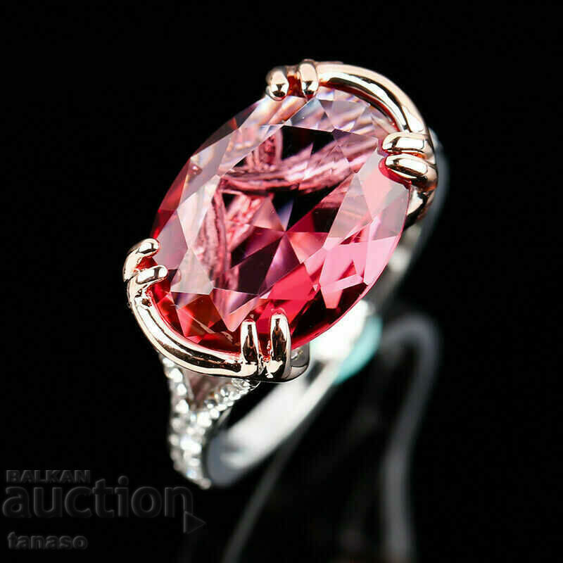 Δαχτυλίδι με κόκκινο ζιργκόν, επιχρυσωμένο - 5 Δαχτυλίδι με κόκκινο ζιργκόν, επιχρυσωμένο - 5