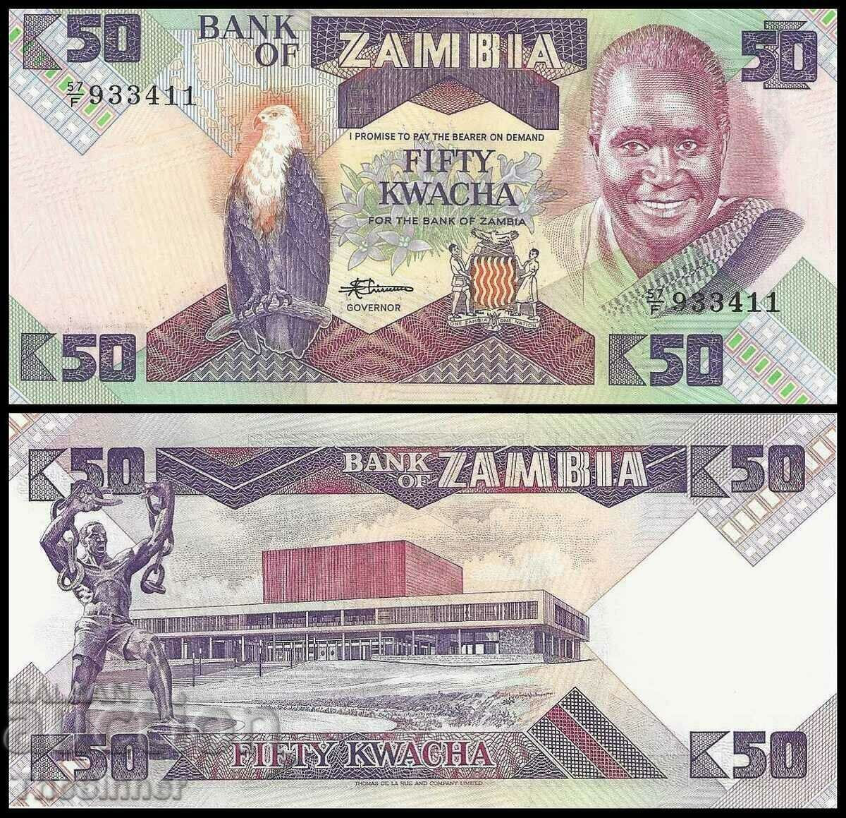 ZAMBIA 50 Kwacha ZAMBIA 50 Kwacha, P28a, 1986 UNC