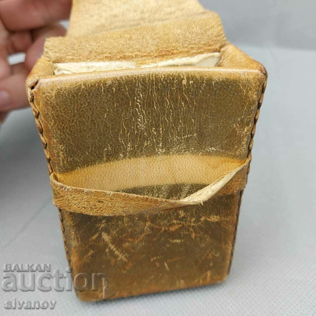 Husa veche de țigări din piele #0427 - 5