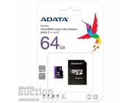 Adata Premier Micro SDXC карта памет 64GB UHS-I Class 10