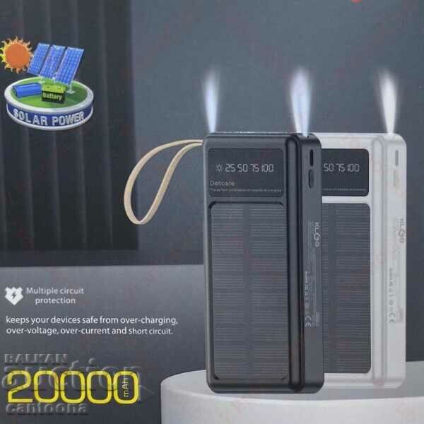 20,000 mAh Solar battery with LED display - KLGO KP -96 20,000 mAh Solar battery with LED display - KLGO KP -96