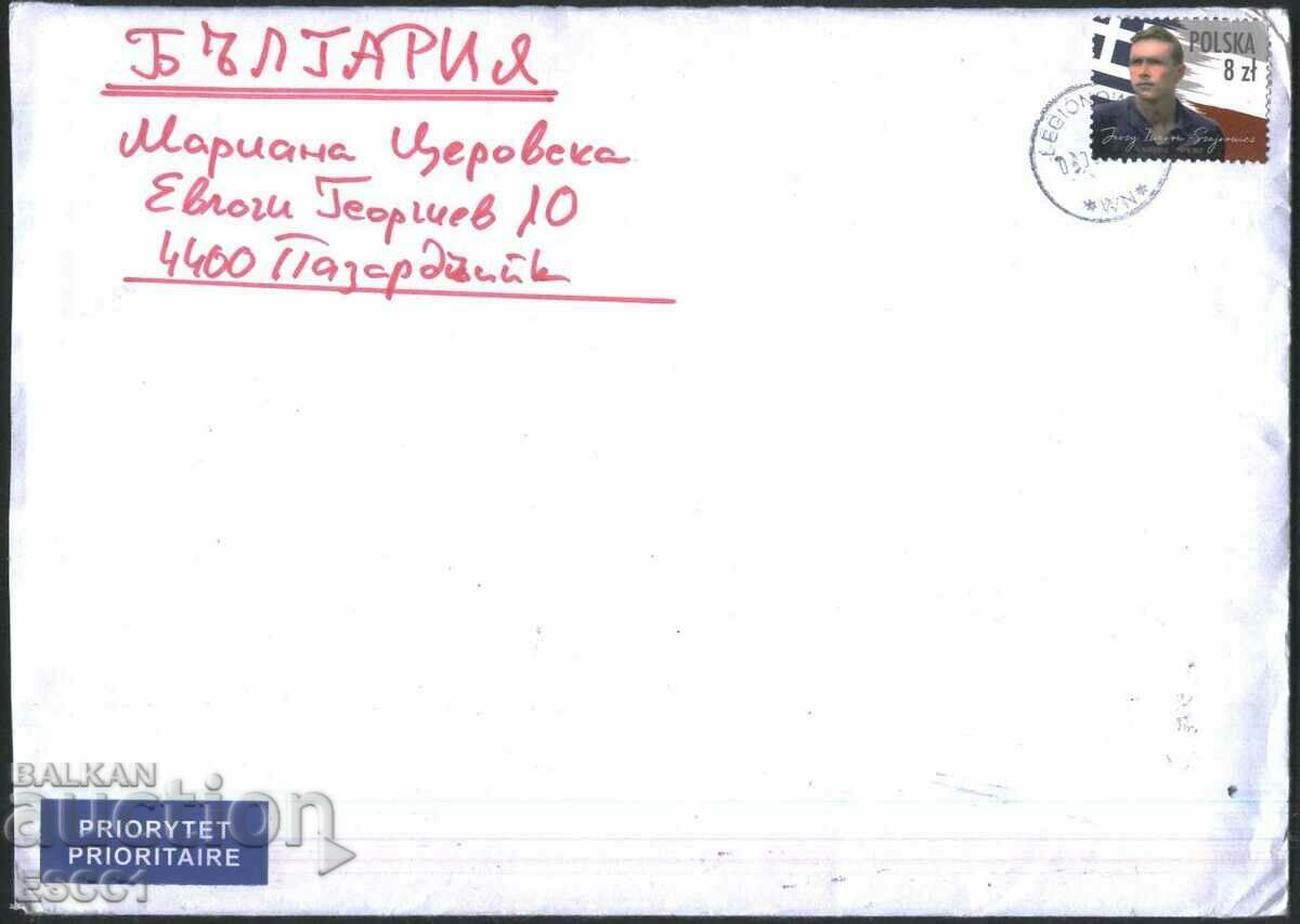Traveled envelope marked Jerzy Ivanov-Sajnowicz 2021 from Poland