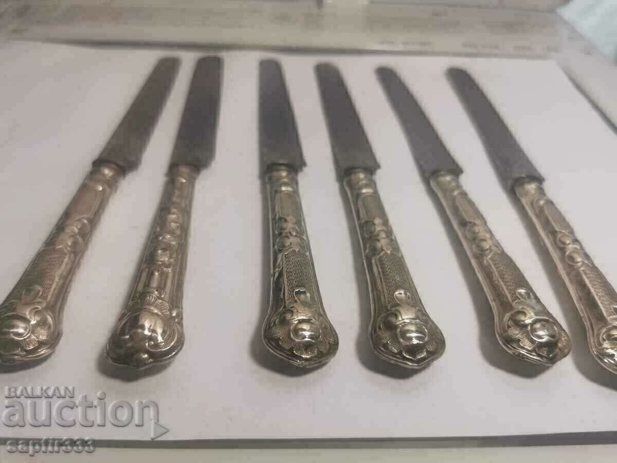 UNIQUE SET OF OLD SILVER KNIVES with price 380.00 BGN | € 194.29