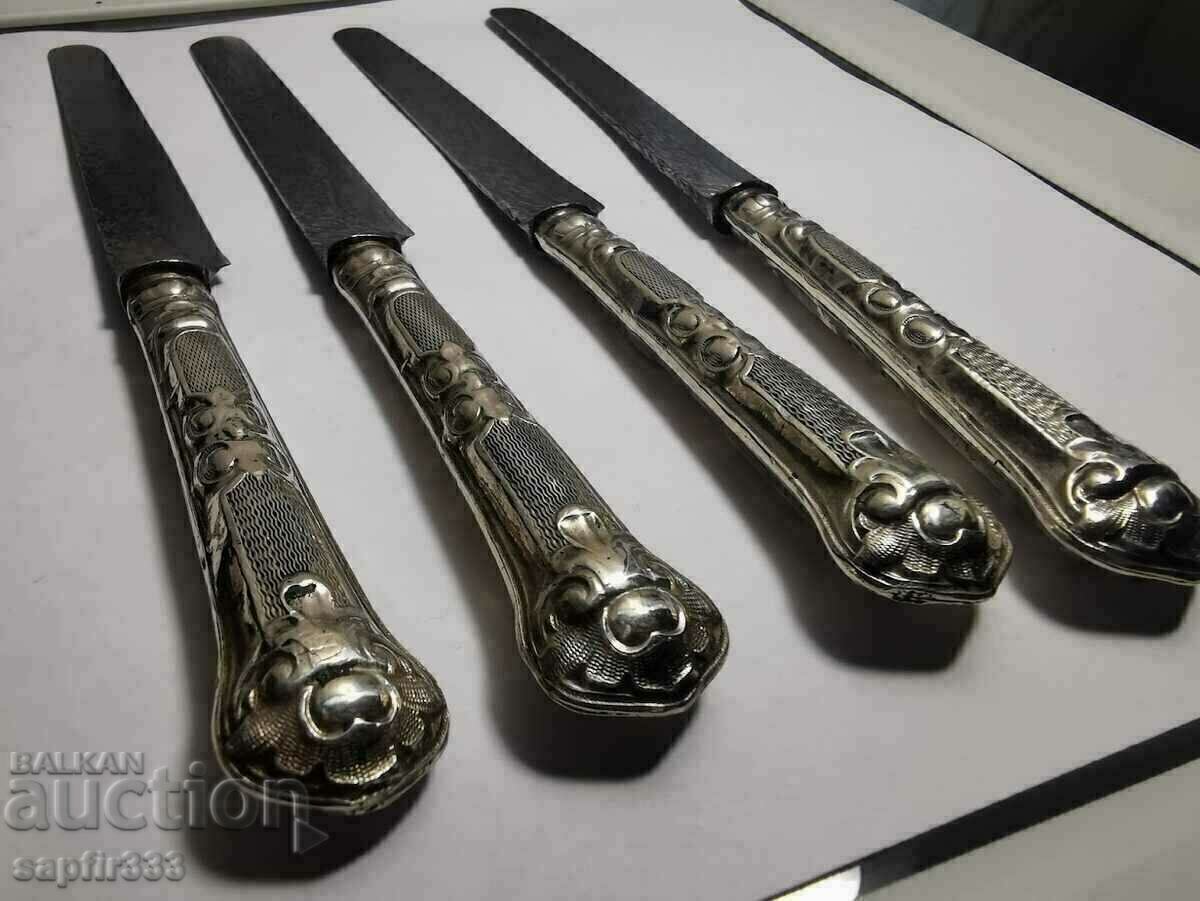 UNIQUE SET OF OLD SILVER KNIVES - 5