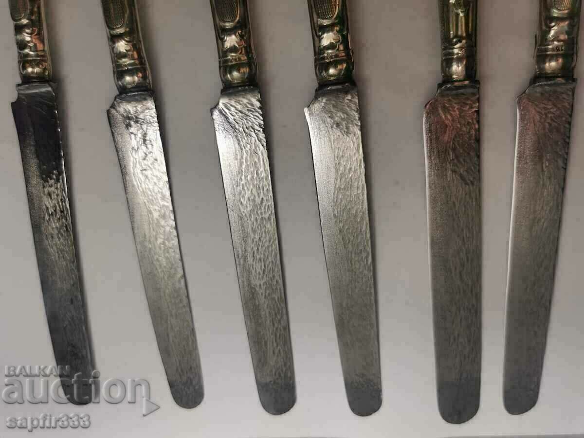UNIQUE SET OF OLD SILVER KNIVES - 7