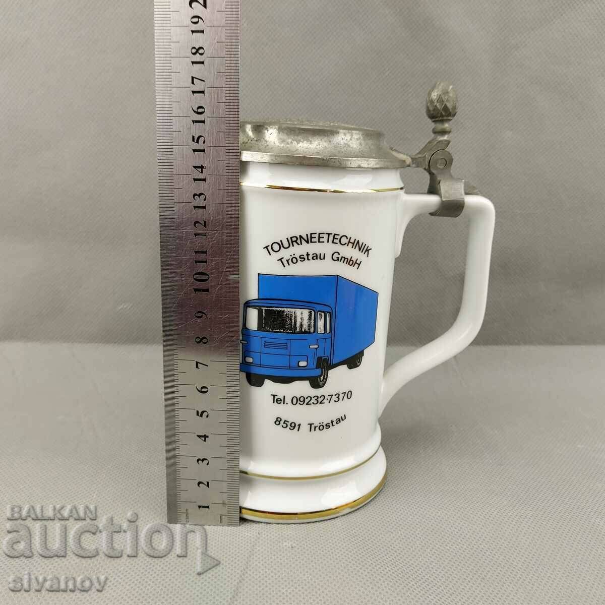 Old German Porcelain Bavaria Truck Mug #0544 - 6 Old German Porcelain Bavaria Truck Mug #0544 - 6