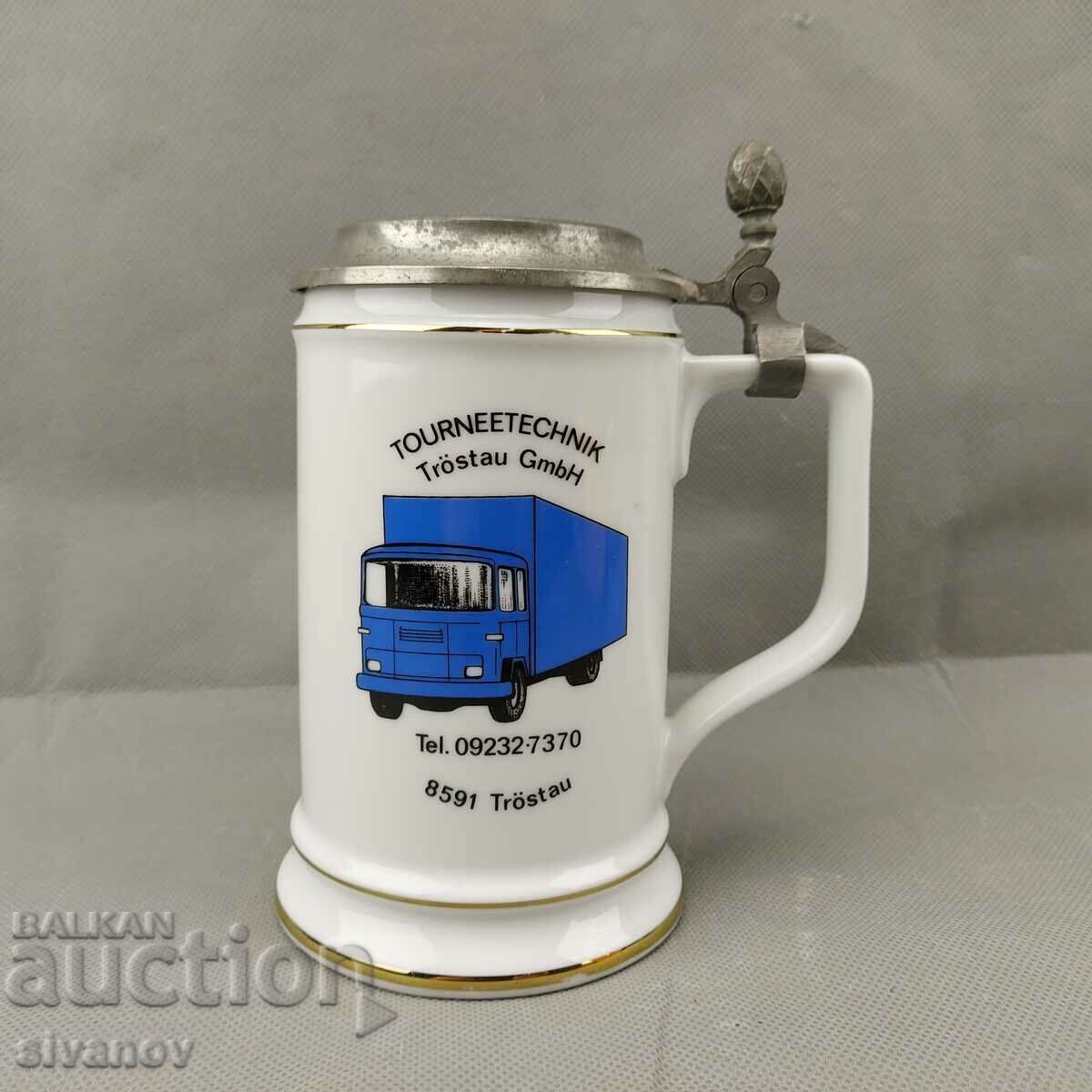 Old German Porcelain Bavaria Truck Mug #0544