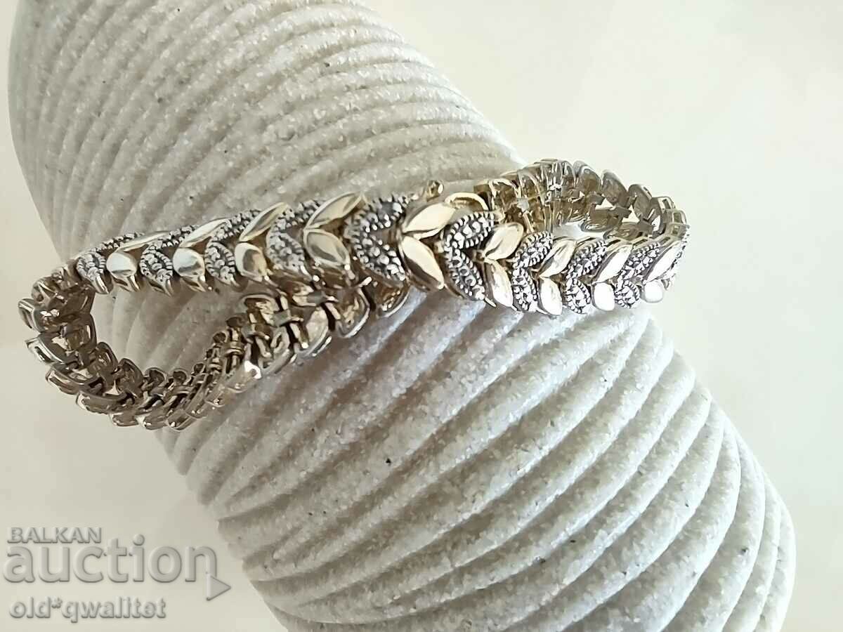 Attractive SILVER BRACELET with gold plating, with DIAMOND with price 327.00 BGN | € 167.19