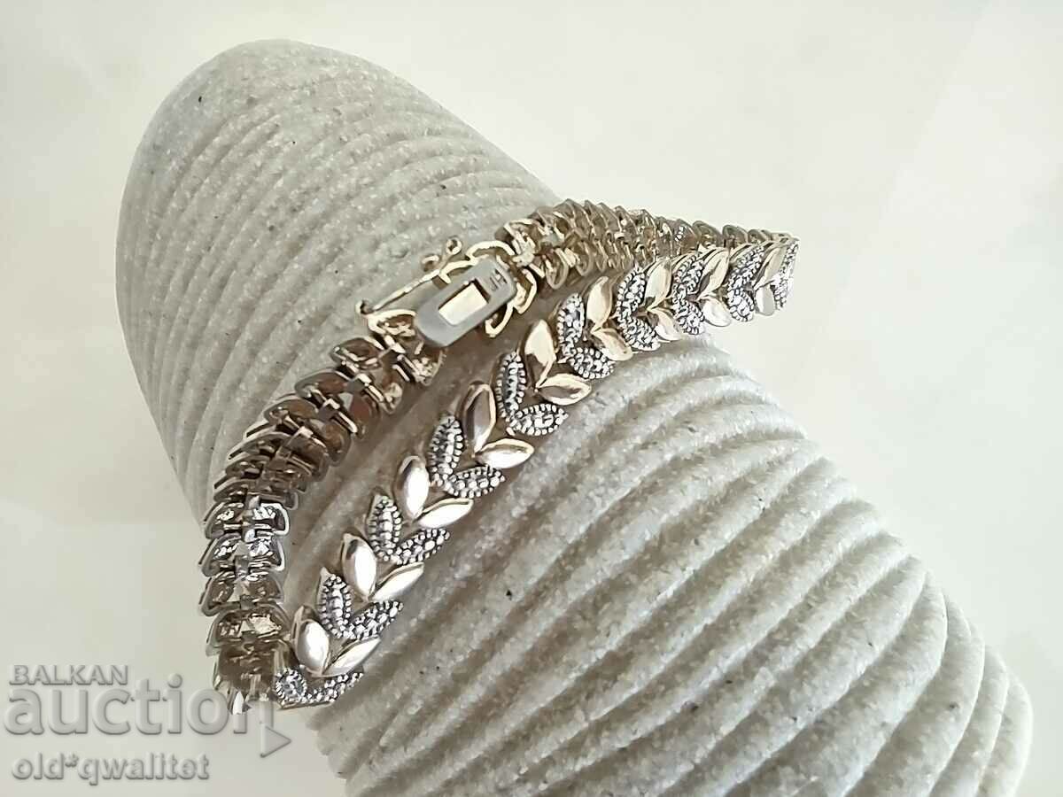 Delivery of Attractive SILVER BRACELET with gold plating, with DIAMOND