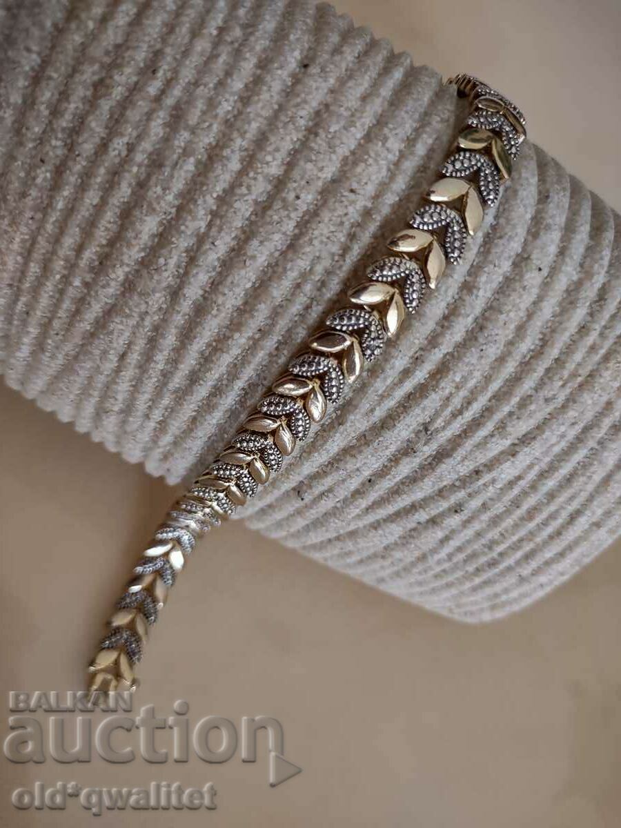 Attractive SILVER BRACELET with gold plating, with DIAMOND - 6