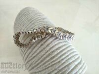 Attractive SILVER BRACELET with gold plating, with DIAMOND