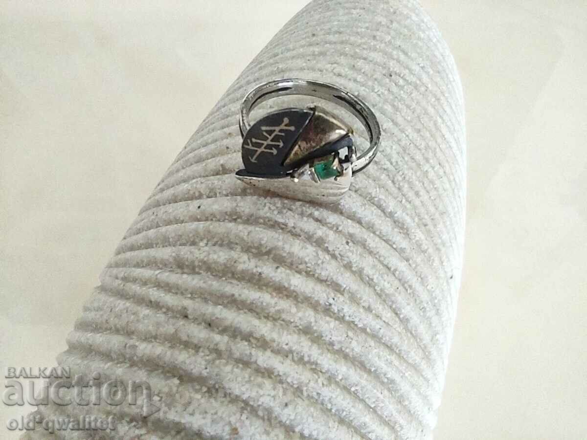 Auction  RING, designer, Silver 925, Gold and stones