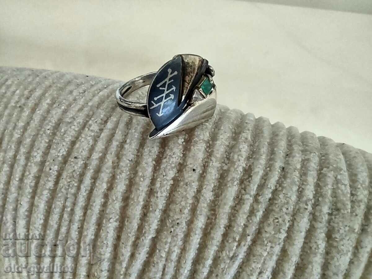 RING, designer, Silver 925, Gold and stones - 6