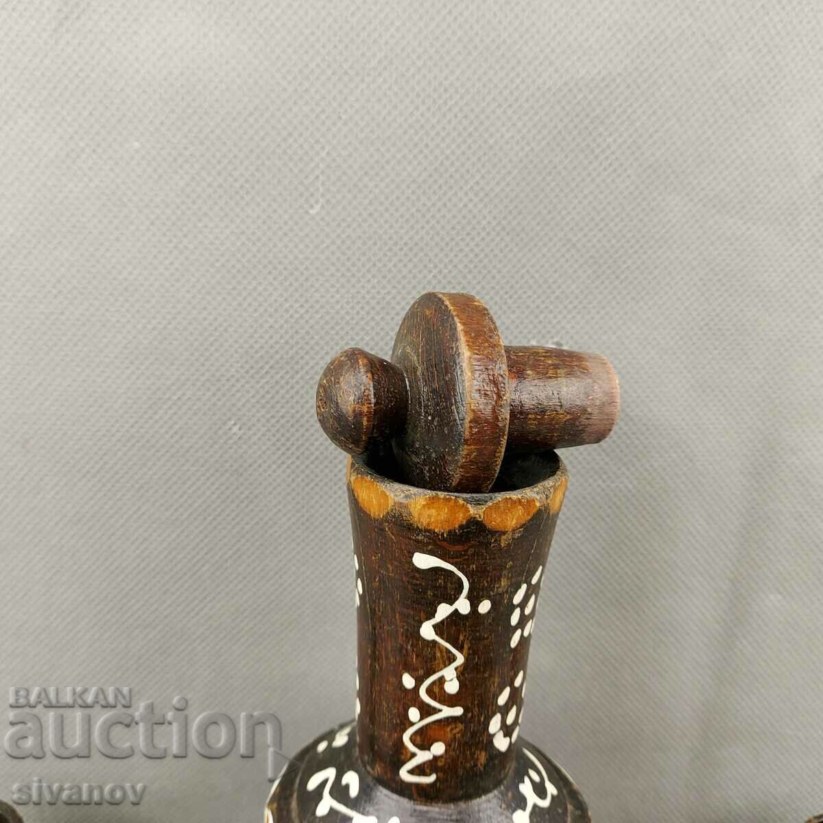 Interesting old decorative wooden brandy service #0636 with price 24.99 BGN | € 12.78 Interesting old decorative wooden brandy service #0636 with price 24.99 BGN | € 12.78