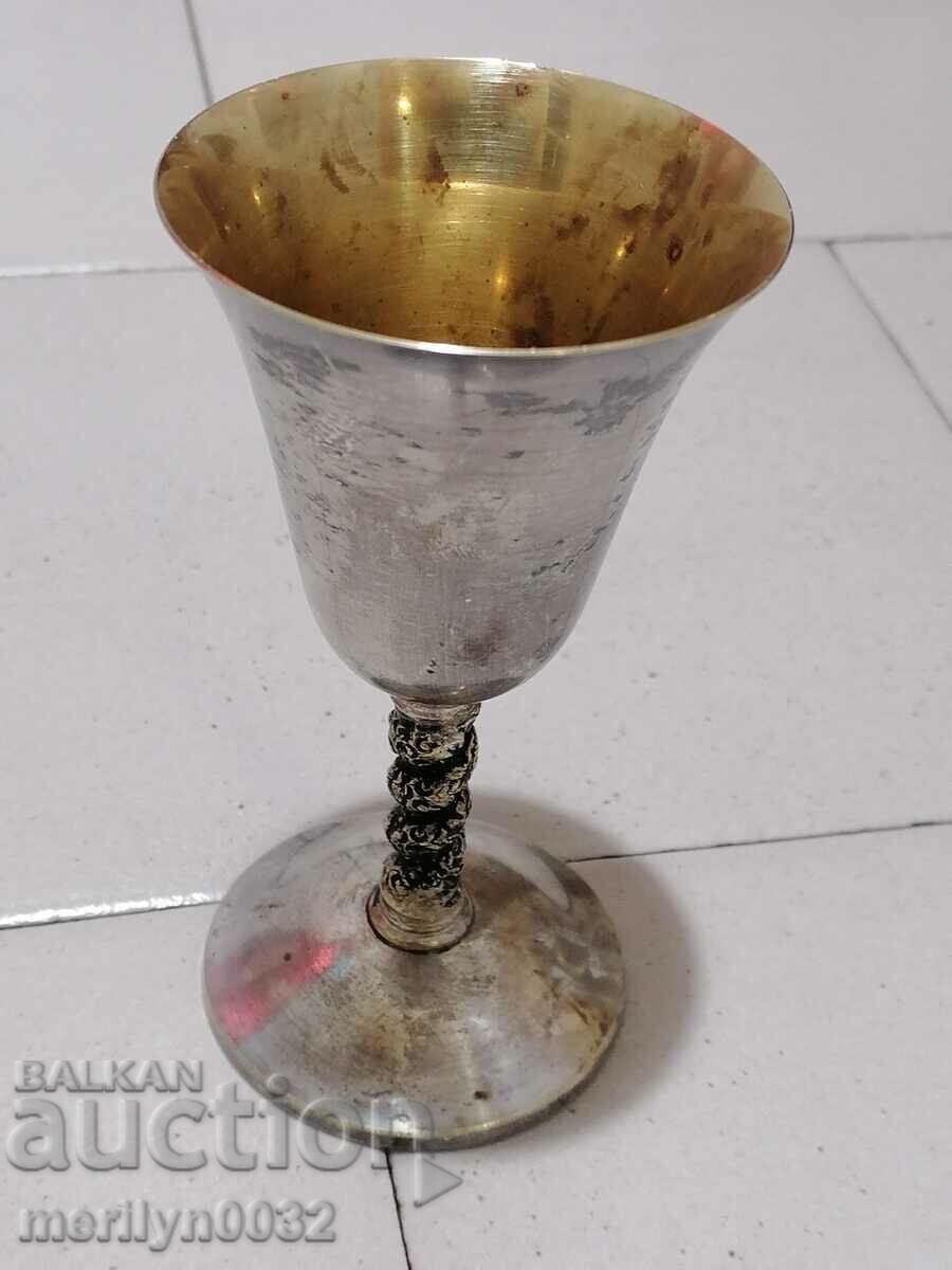 Brass silver plated cup