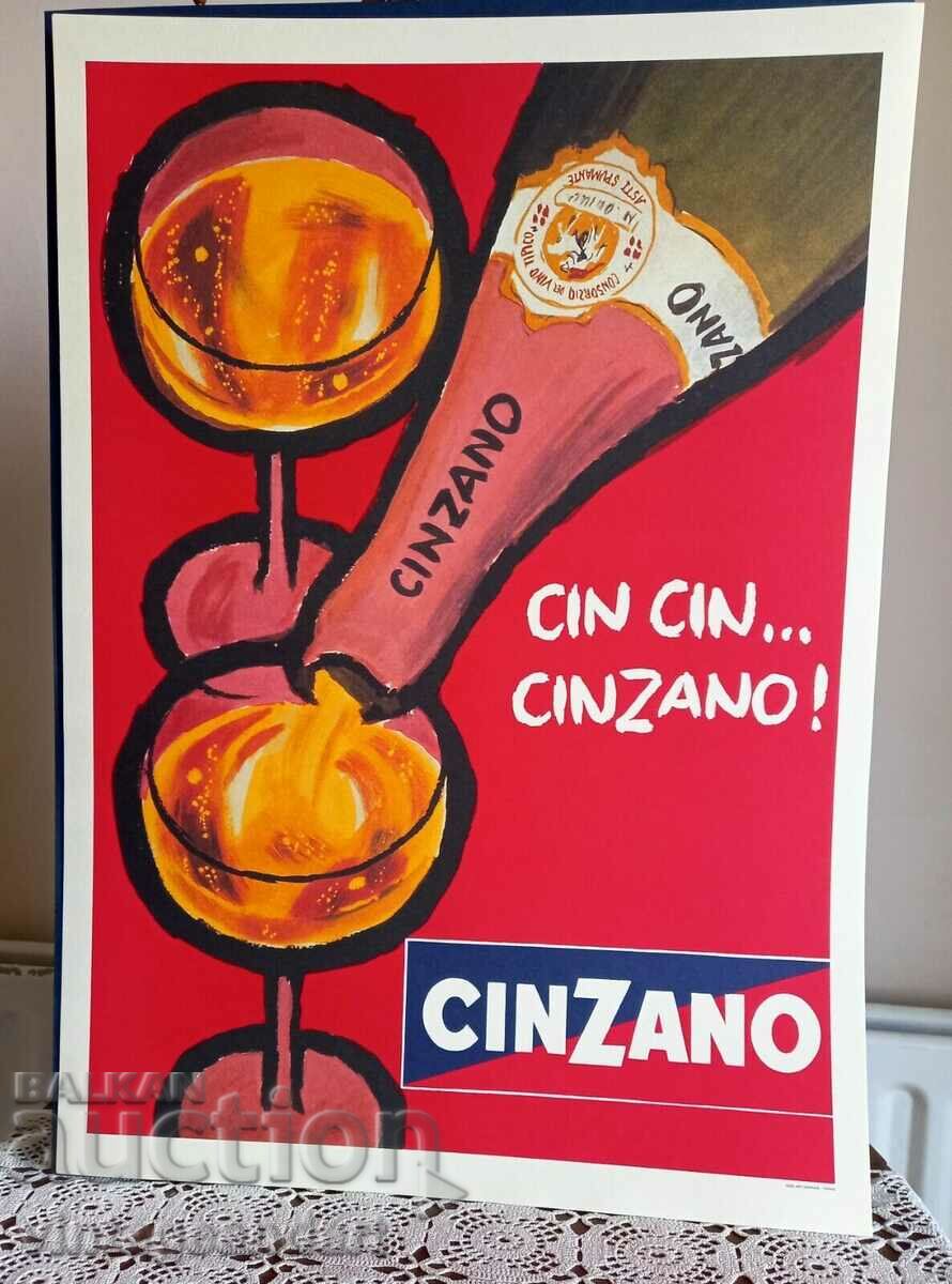 Cinzano original poster, perfect condition!