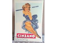 Cinzano original poster, perfect condition!