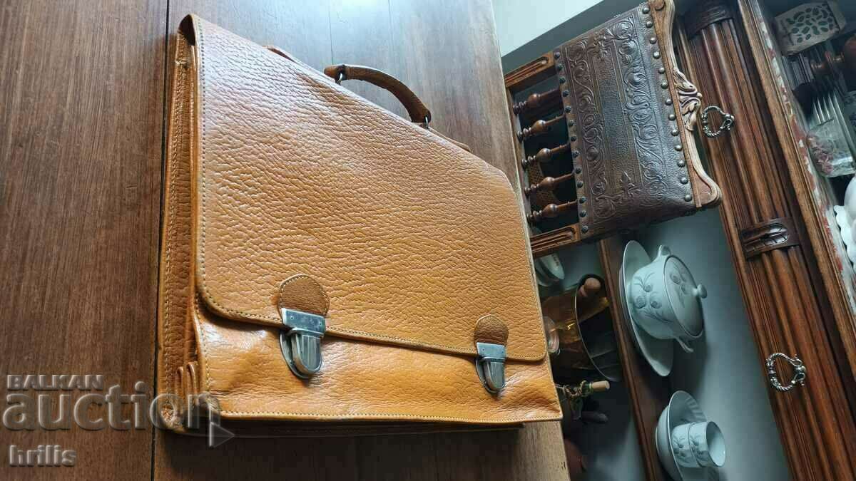 GENUINE LEATHER BAG CLERK BANKER COLLECTOR - 6