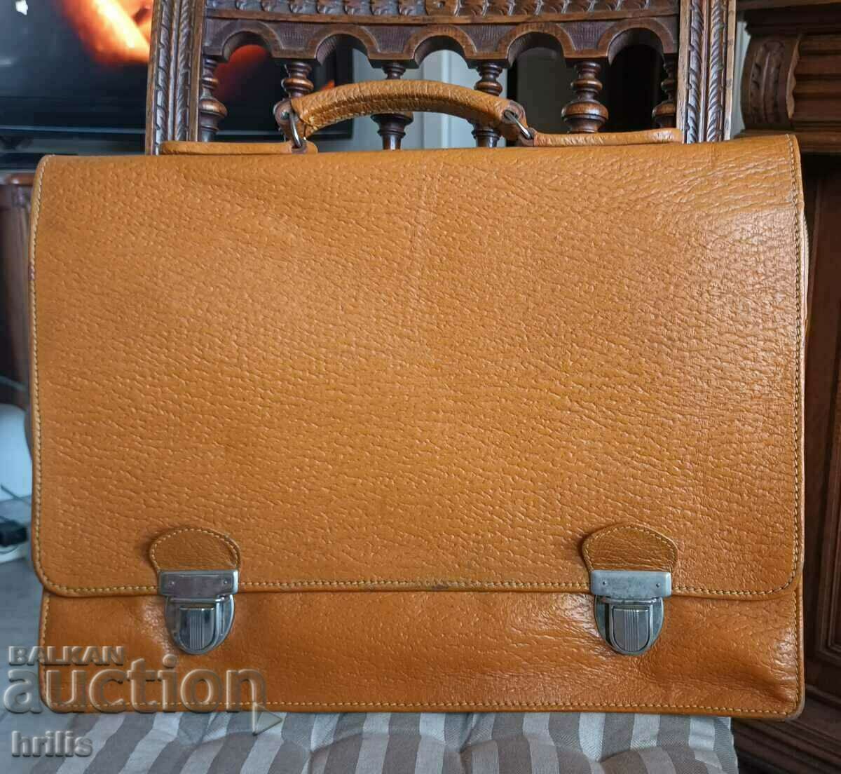 GENUINE LEATHER BAG CLERK BANKER COLLECTOR