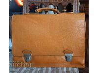 GENUINE LEATHER BAG CLERK BANKER COLLECTOR