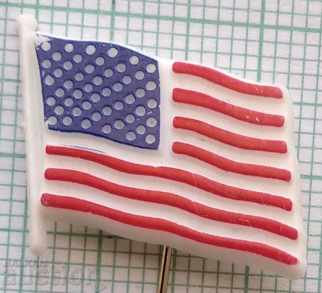 13711 Badge - flag USA flag