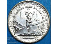 5 лири 1932 Сан Марино сребро - доста рядка
