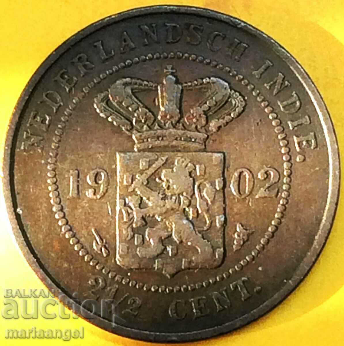 Netherlands Indies 2 1/2 cent 1902 30mm 12y- exc.rare!!!!