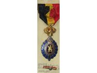 Ordinul Muncii Belgian, clasa I, cutie și miniatură.
