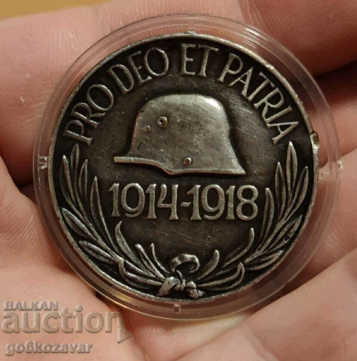 Αυστρο-Ουγγαρία WWI Μετάλλιο πλακέτα, 1914-1918 Πρωτότυπο με τιμή € 31.00 | 60.63 BGN Αυστρο-Ουγγαρία WWI Μετάλλιο πλακέτα, 1914-1918 Πρωτότυπο με τιμή € 31.00 | 60.63 BGN