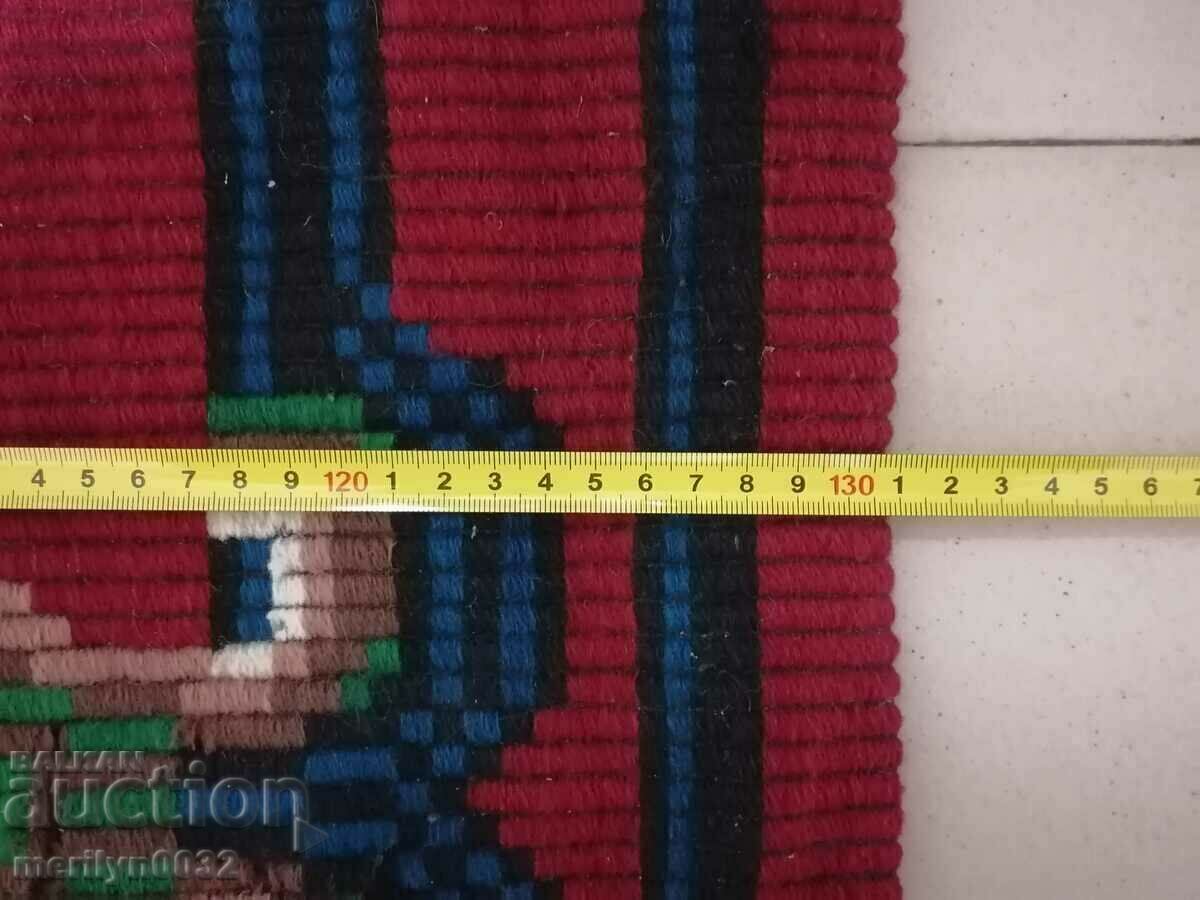 Old handwoven woolen wall carpet, carpet rug - 6 Old handwoven woolen wall carpet, carpet rug - 6