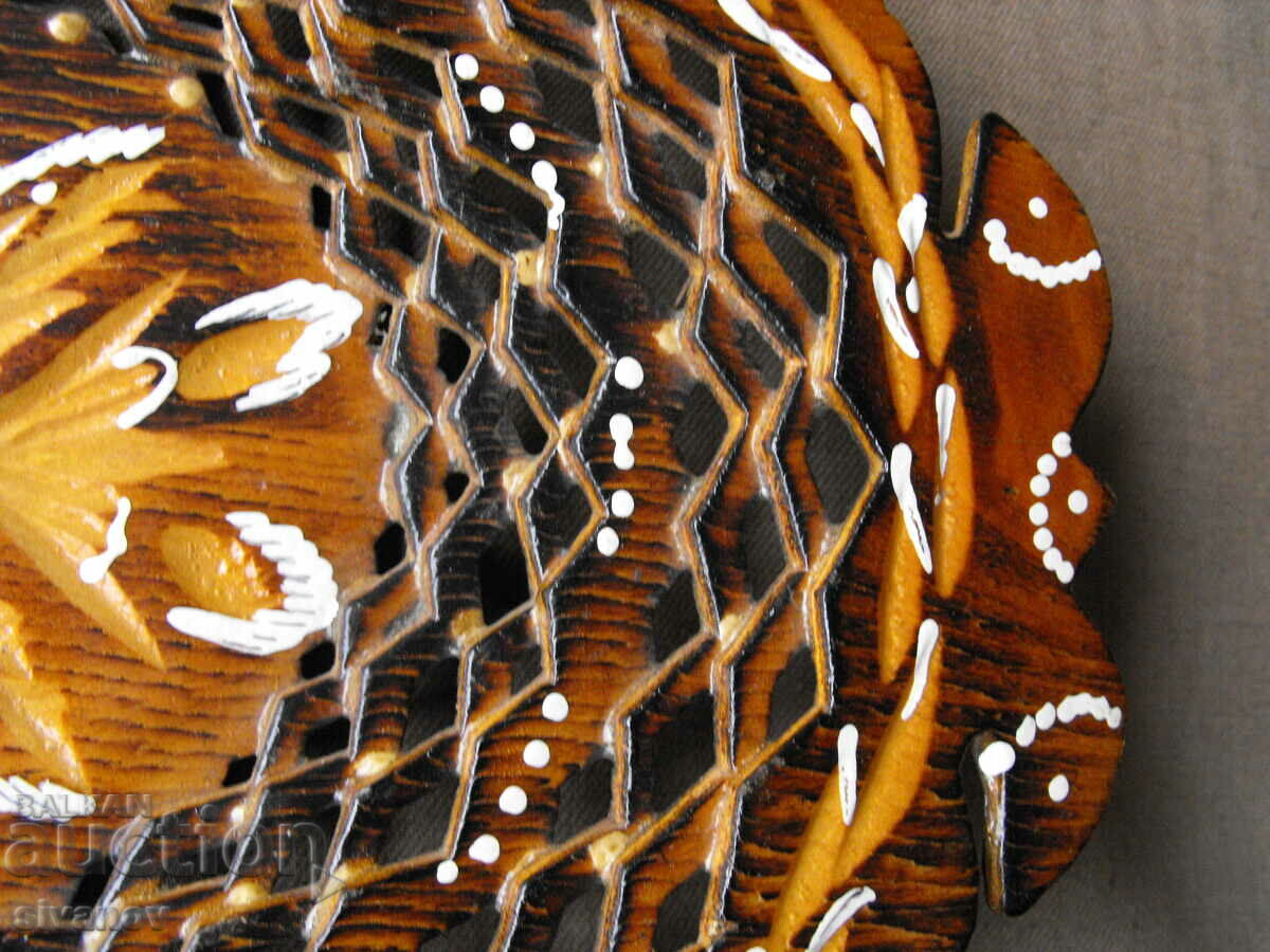 Интересен дървен поднос панер #0642 - 6 Интересен дървен поднос панер #0642 - 6