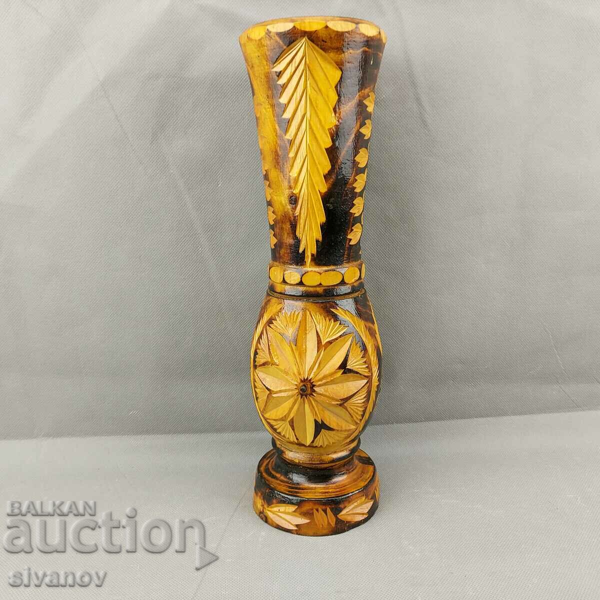 Interesting wooden vase carving #0646 with price 19.99 BGN | € 10.22 Interesting wooden vase carving #0646 with price 19.99 BGN | € 10.22