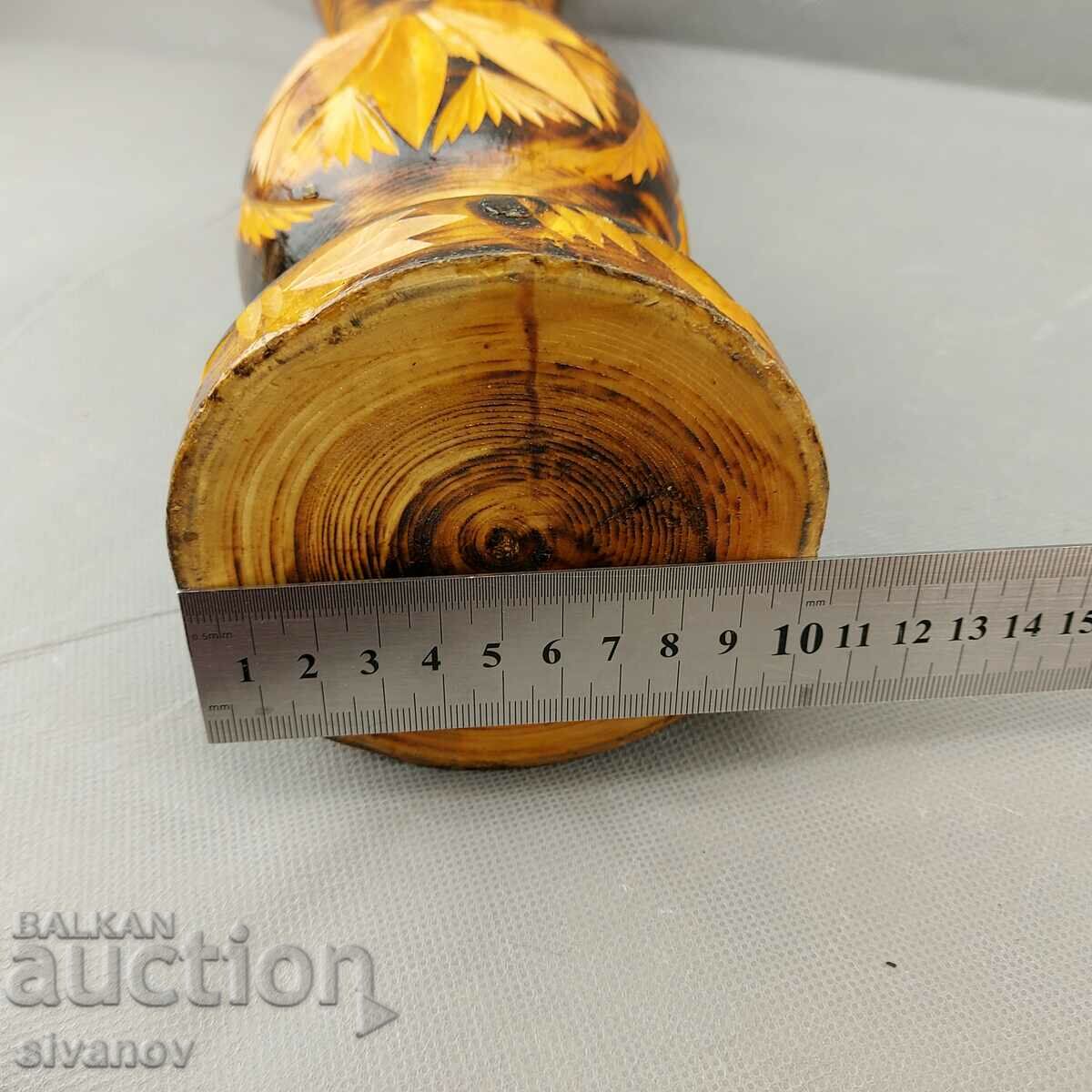 Interesting wooden vase carving #0646 - 5 Interesting wooden vase carving #0646 - 5
