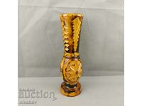 Interesting wooden vase carving #0646