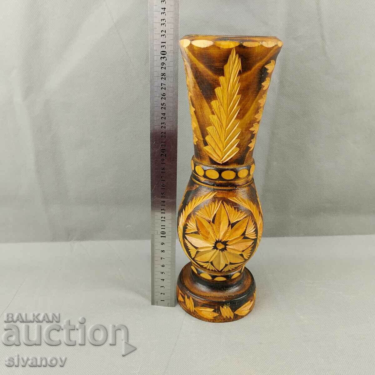 Interesting wooden vase carving #0647 - 5 Interesting wooden vase carving #0647 - 5