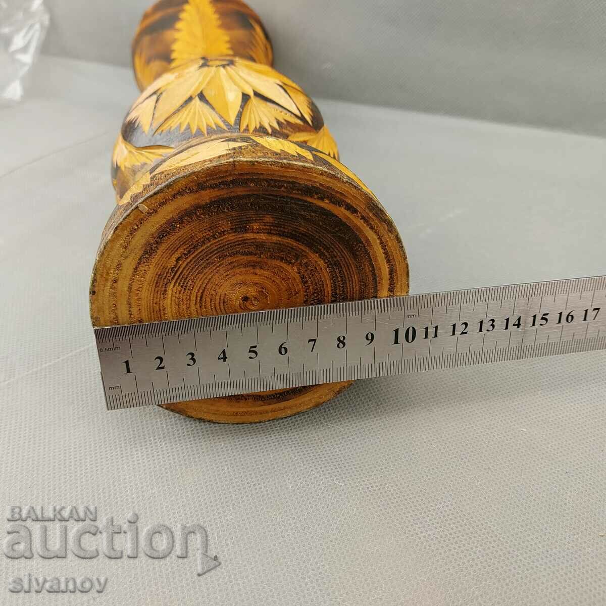 Interesting wooden vase carving #0647 - 7 Interesting wooden vase carving #0647 - 7