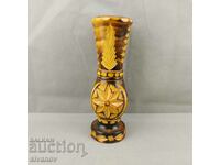 Interesting wooden vase carving #0647