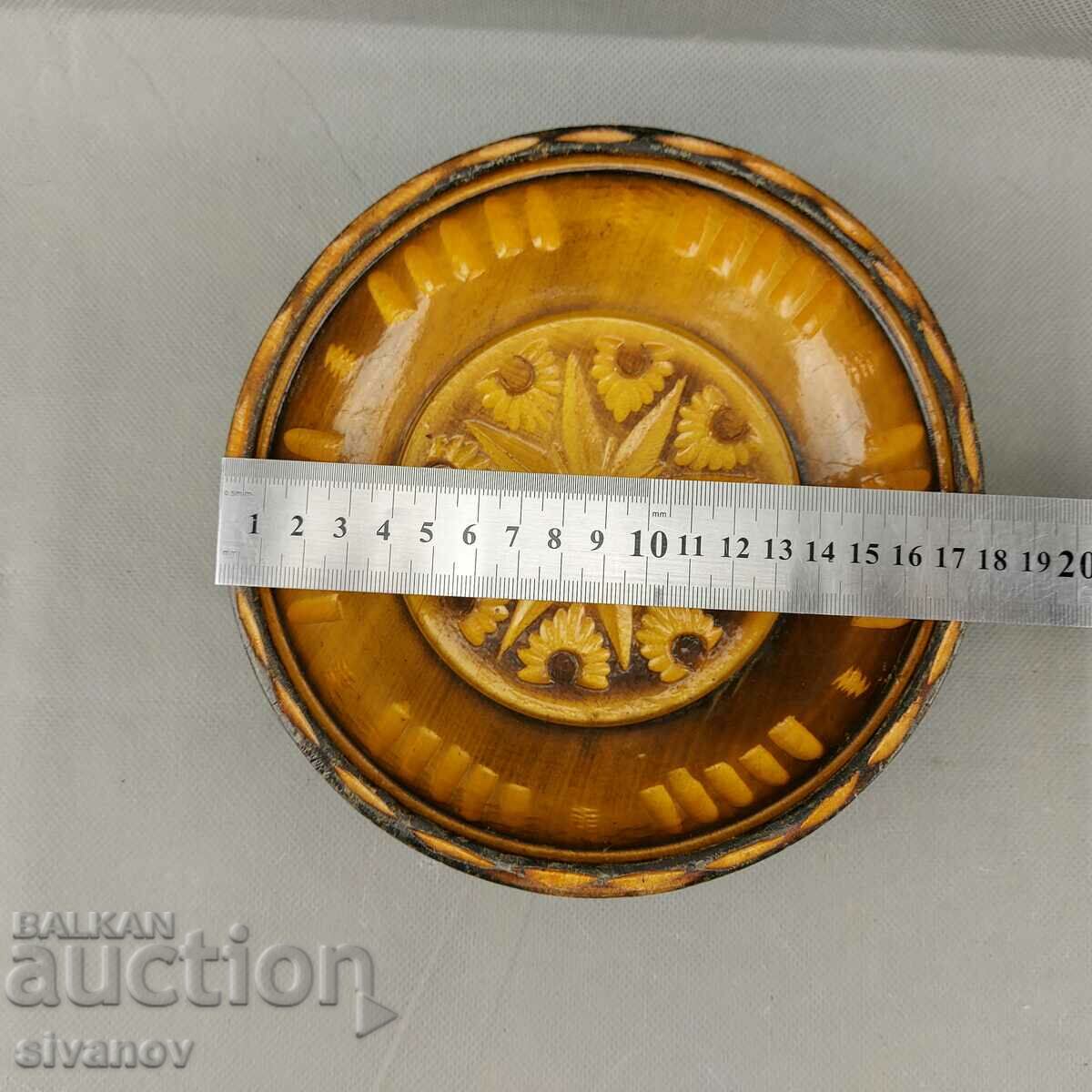 Интересна дървена купа дърворезба #0649 - 7 Интересна дървена купа дърворезба #0649 - 7