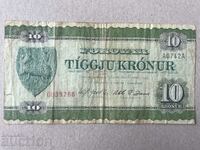 Faroe Islands Denmark 10 kroner 1949